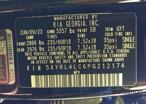 2023 Kia Sorento S from USA, damaged, VIN 5XYRL4LC6PG212174